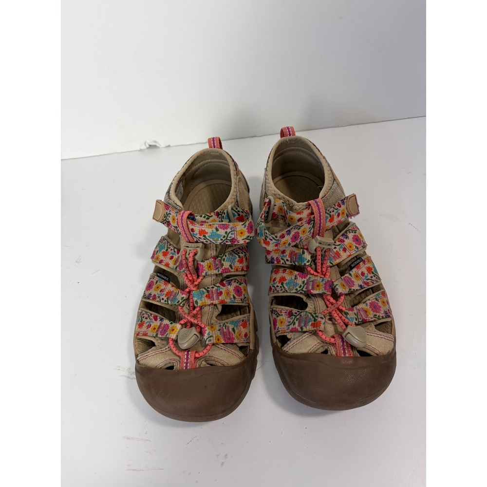 Keen Newport H2 Girls Floral Outdoor Water Hiking Sandals Tan Pink Size 4